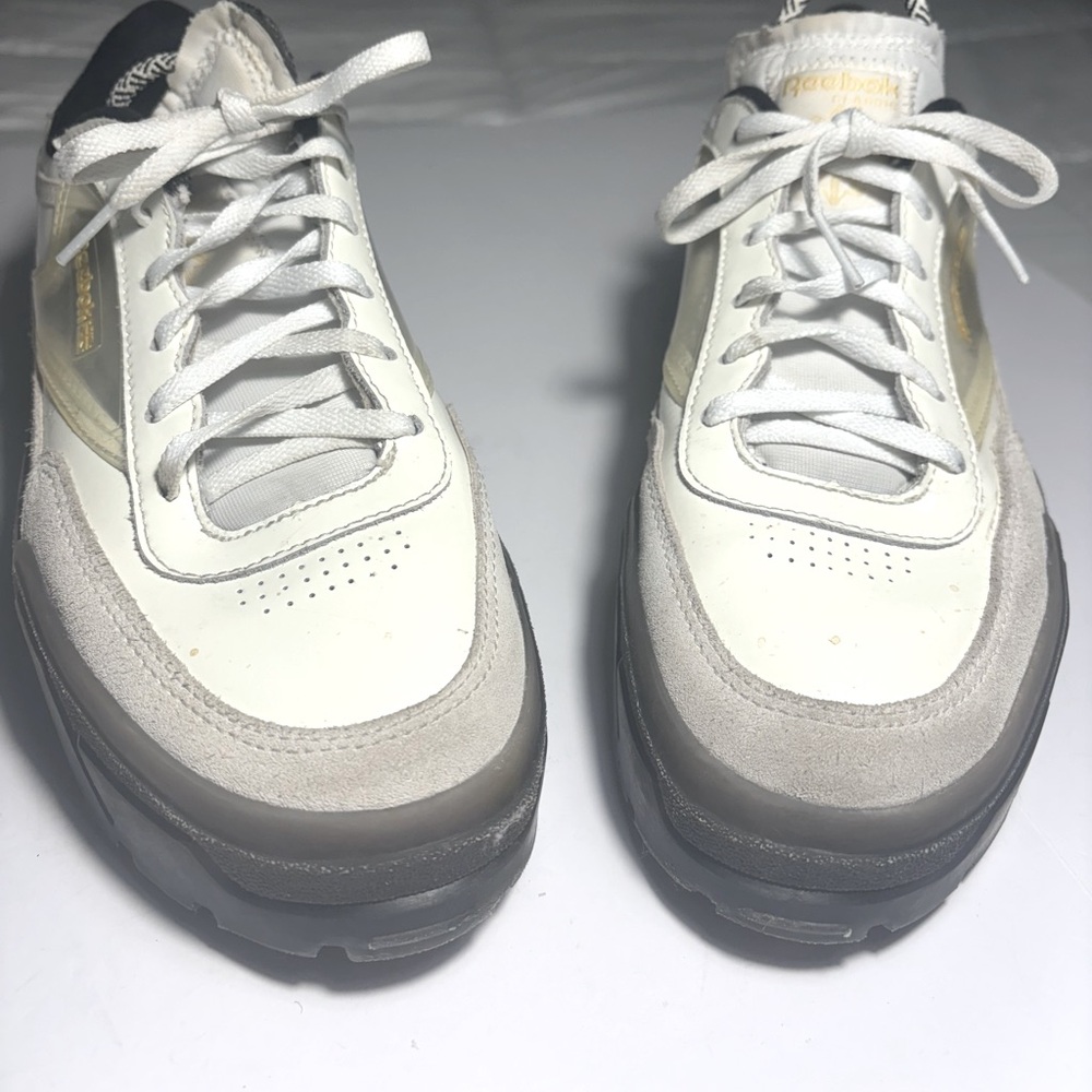 Reebok Cardi B club C fashion platform sneakers size 8 w/o box. Color white/gray